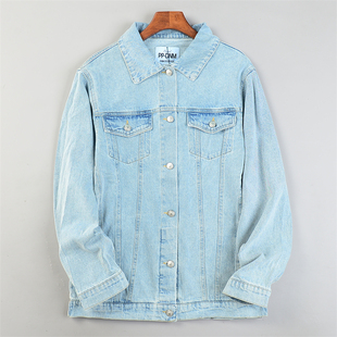精品外贸港式 牛仔外套男女L84739舒适直筒型春秋通勤百搭休闲上装
