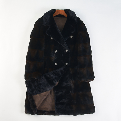 高级慵懒仿貂绒皮毛一体外套女