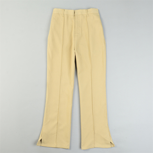 子 显瘦气质长裤 日单精品开叉微喇叭休闲裤 女L84528春夏秋高腰修身