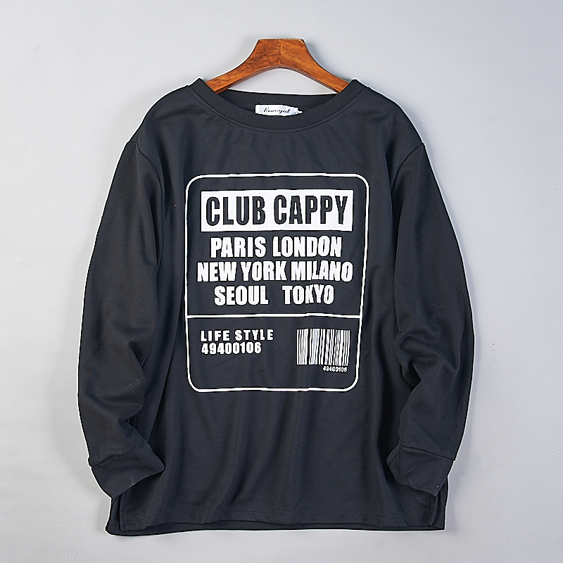 外贸加大码宽松大版印花T恤男女