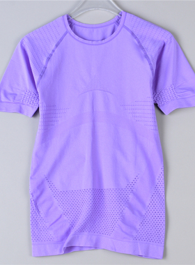 运动T恤女9.2L75541网孔透气紧身显瘦弹力速干瑜伽健身短袖上衣夏
