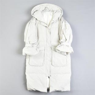 重磅高充绒连帽长款 80白鸭绒派克服 羽绒服女17L81369独立设计师款