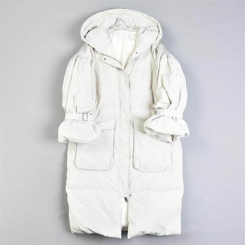 重磅高充绒连帽长款羽绒服女17L81369独立设计师款80白鸭绒派克服
