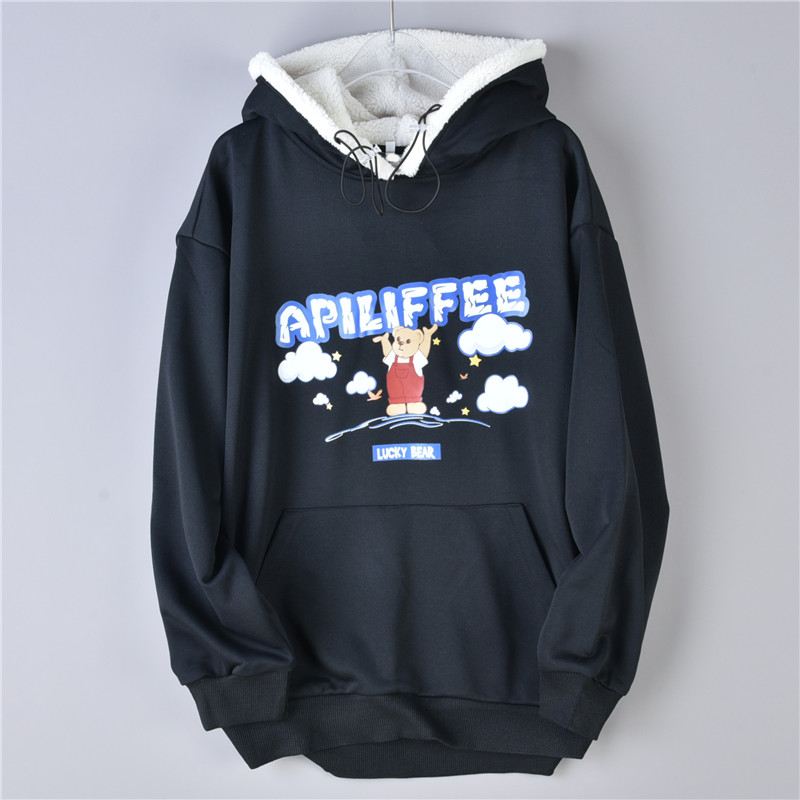 春秋季男女学生卡通连帽卫衣外套