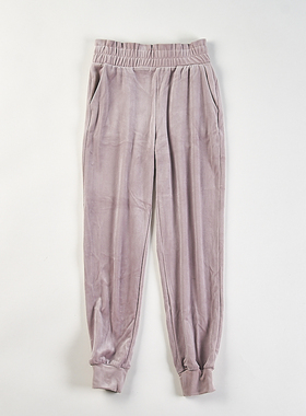 精品外贸亲子童装束脚裤男女H85551秋冬宽松百搭居家休闲丝绒长裤