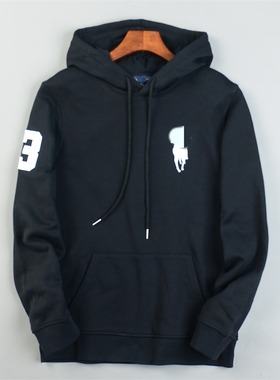 精品潮牌小刺绣连帽卫衣男女12.2L85028学生秋冬季加绒款帽衫上衣