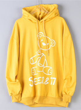 男女生连帽卫衣10.21L76534卡通印花春秋季学生休闲范套头长袖衫