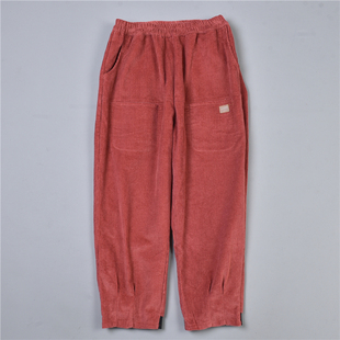 休闲裤 新款 女3.19L78280宽松显瘦多口袋束脚春季 复古灯芯绒萝卜裤