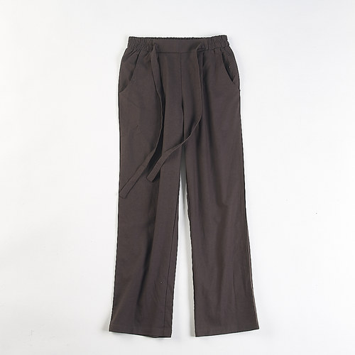 出口韩国高级感苎麻棉阔腿裤女