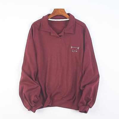 翻领套头卫衣宽松长袖外套