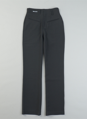 品质高腰修身显瘦黑色直筒裤女L83894夏秋季百搭通勤休闲烟管长裤