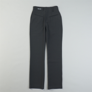 百搭通勤休闲烟管长裤 女L83894夏秋季 显瘦黑色直筒裤 品质高腰修身