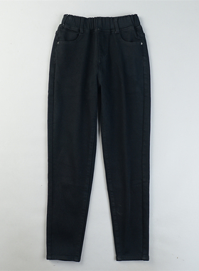 精品加绒哈伦裤牛仔裤女L85480松紧腰锥形小脚裤秋冬新款休闲长裤