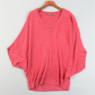 日单针织蝙蝠衫女12.9L84165宽松落肩七分袖春夏秋慵懒松弛感上衣
