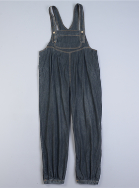 复古港风背带牛仔裤女5.28L78193宽松文艺宽松显瘦叠穿潮休闲长裤