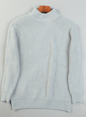 韩版半高小圆领毛衣针织衫女L85172秋冬季宽松大码保暖外穿打底衫