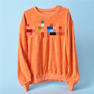 彩虹刺绣字母套头卫衣男女22L71717舒适绒面情侣春秋新款 上衣 长袖