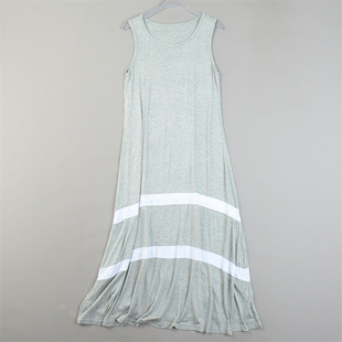 软糯垂顺修身 背心连衣裙女84984夏秋新款 打底大摆A字长裙 无袖 韩版