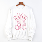 522韩版 卡通印花圆领套头卫衣男女81214春秋情侣宽松休闲学生上衣