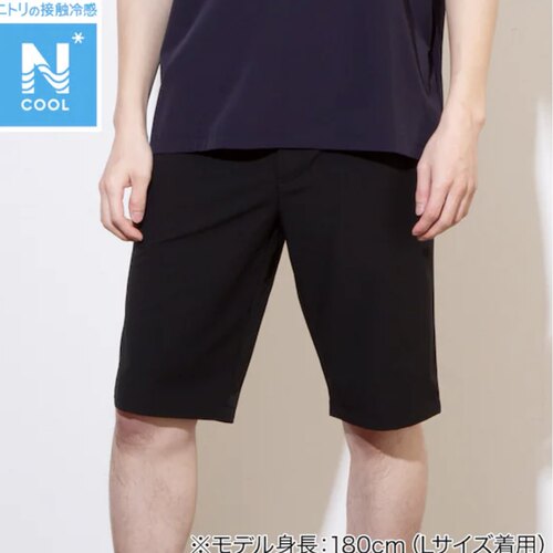 男士黑色松紧腰五分短裤L87714夏季薄款宽松直筒透气休闲运动中裤
