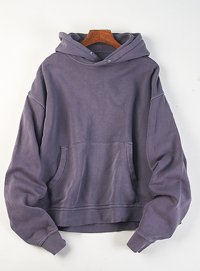 重磅美式水洗全棉毛圈连帽卫衣男女H82822春秋冬宽松帽衫潮牌外套