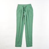 春夏抽绳纯色直筒显瘦哈伦长裤 高品质竹节棉休闲裤 女56H81885韩版