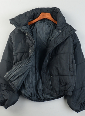 日单立领短款棉衣面包服女L85412宽松显瘦秋冬加厚保暖外套棉服