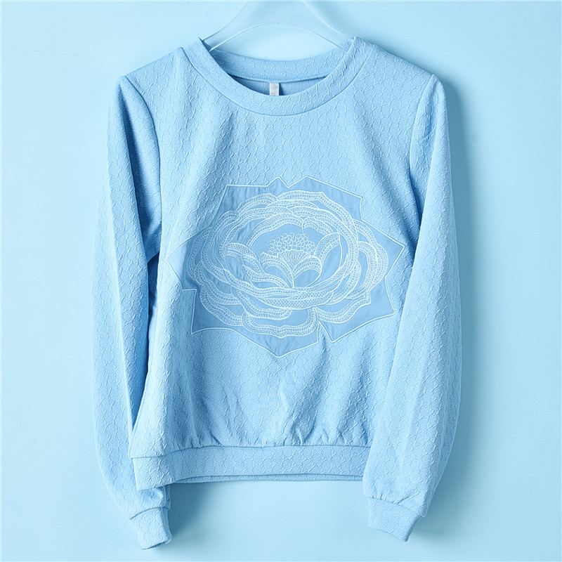 春秋季男女青少年刺绣套头卫衣