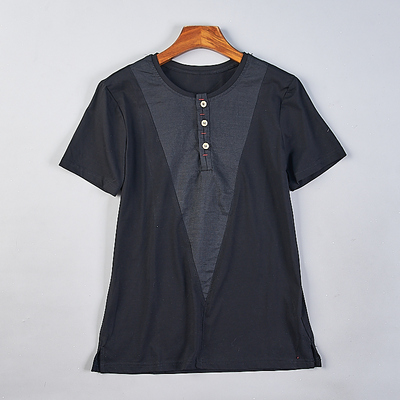 夏新款纯色设计感肌理纹短袖上衣