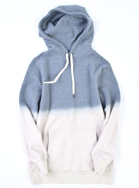 67561 秋冬新品男宽松休闲简约流行撞色连帽抽绳长袖毛呢卫衣1221