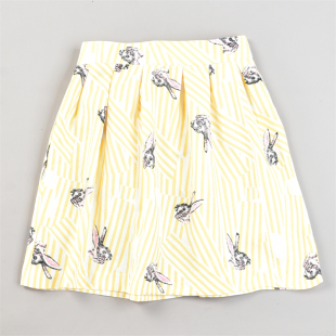 高腰A字短裙 新款 韩版 潮牌印花条纹半身裙女L83769减龄少女感夏季