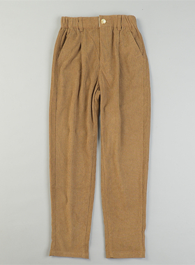 精品复古灯芯绒休闲裤男女L81430秋冬新款高腰显瘦直筒裤百搭长裤