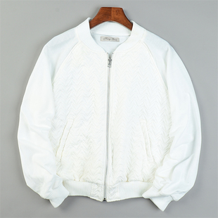 日单拼接款 棒球服外套男女L84683螺纹立领春秋学生休闲夹克短外套