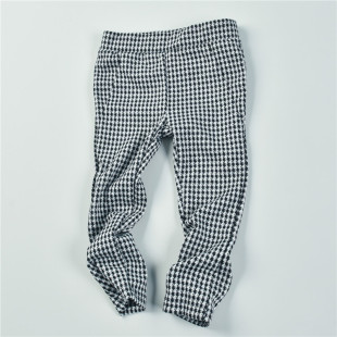 616男女儿童装 68835小童松紧腰复古千鸟格韩版 弹力舒适休闲裤 长裤