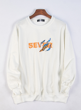 215韩版圆领套头衫卫衣潮女76559春秋新款字母印花宽松长袖上衣