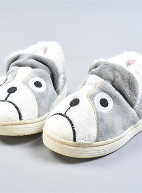 511 TPR大底卡通刺绣狗狗儿童短毛绒棉鞋81691防滑毛窝保暖童鞋子