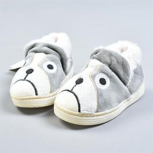 511 TPR大底卡通刺绣狗狗儿童短毛绒棉鞋81691防滑毛窝保暖童鞋子