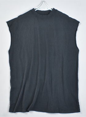 美式潮牌男士全棉无袖T恤82802外贸大码街头风运动休闲背心上衣夏