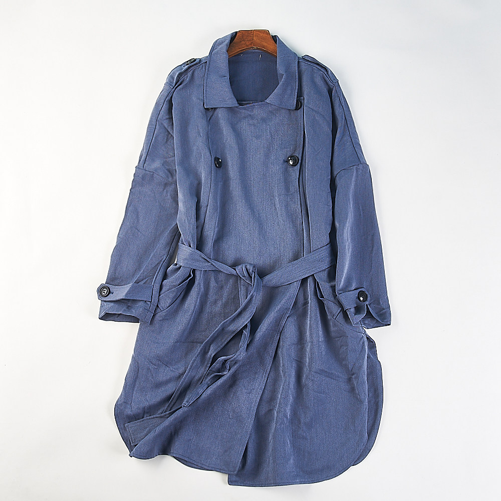 日单剪镖高货双排扣中长款风衣女H84672春秋宽松收腰系带休闲外套,女装/女士精品,风衣,淘宝优惠券,粉丝福利购,淘宝优惠卷