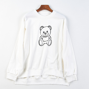 62前短后长显高圆领套头卫衣女81217韩版 上衣 宽松显瘦学院风长袖