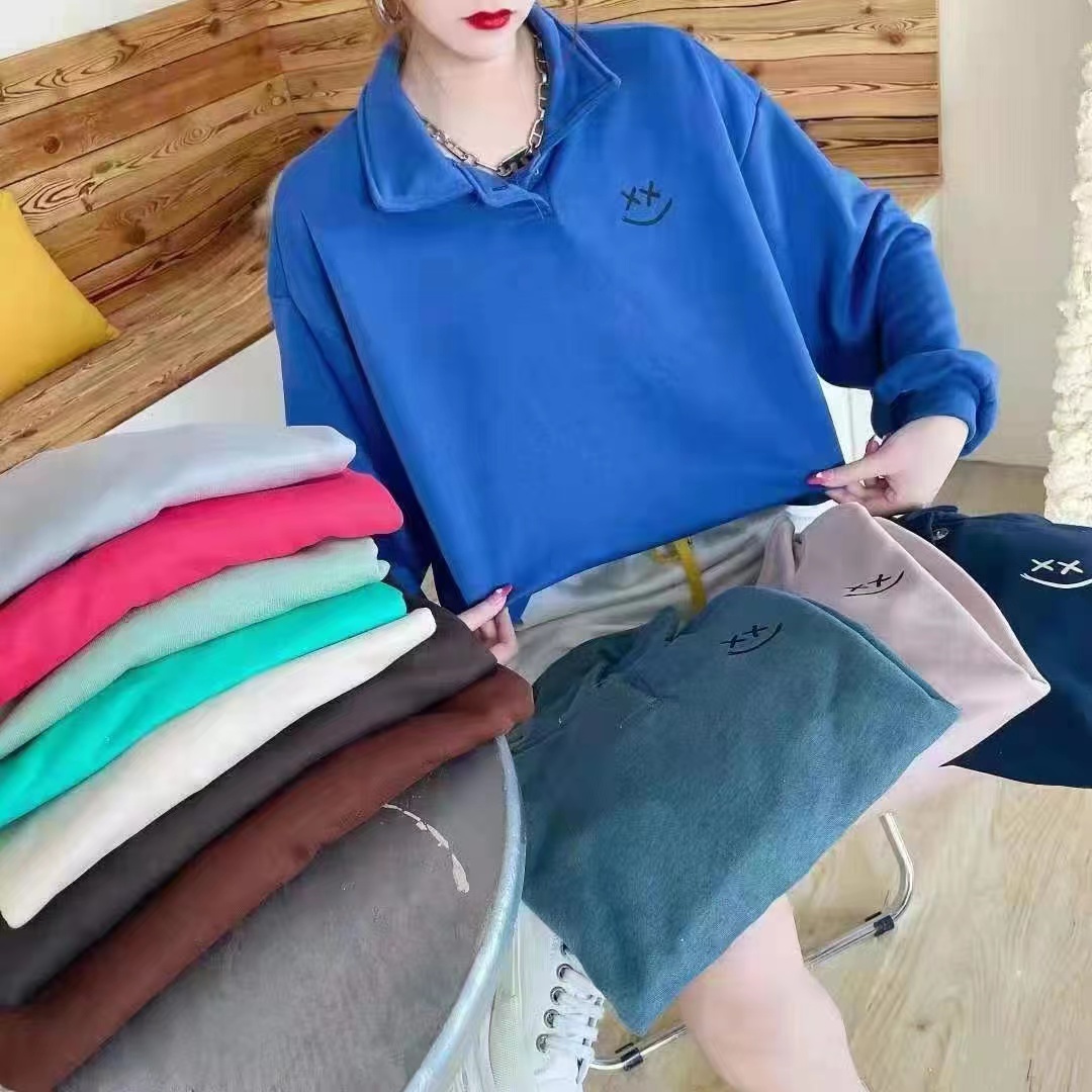 卫衣男女外套韩版宽松翻领套头