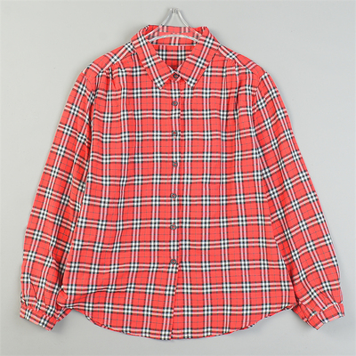 精品宽松红色格子长袖棉衬衫女L84755秋季学院风经典百搭休闲上衣