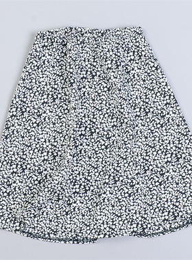 119日单复古少女装碎花半身裙子79793女童高腰清新素色A字中裙夏