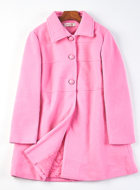 复古加厚羊毛呢大衣女1126H80855冬新款法式单排扣翻领中长款外套