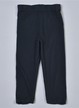 46女童纯黑色七分裤77986简便松紧腰软糯亲肤百搭外穿儿童打底裤