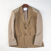 西服外套 H85781春秋潮流痞帅宽松长袖 高定男士 拼接休闲单排扣西装