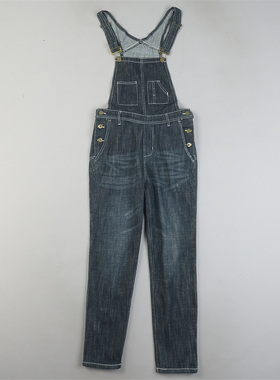 女生精品背带牛仔裤女L84783秋冬新款减龄少女感叠穿连体直筒长裤