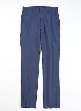 出口韩国纯色大码休闲裤男女2.11H81618春夏中腰通勤显瘦直筒西裤