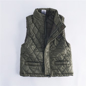 休闲保暖夹棉马甲外套97 儿童男女立领拉链时尚 65541 外贸秋冬新款