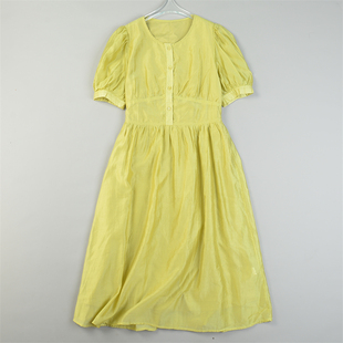 韩版天丝棉短袖连衣裙女82913夏秋新款显瘦系带收腰A字柔美长裙子